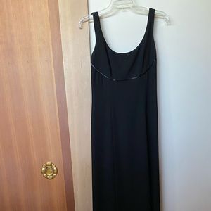 Ann Taylor Classic Black Long Dress with Bead Embellishment